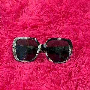 Tory Burch Black and White Square Sunglasses